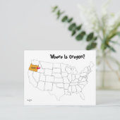 Waar is Oregon? Briefkaart (Staand voorkant)