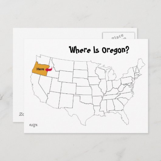 Waar is Oregon? Briefkaart (Voorkant / Achterkant)