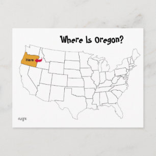 Waar is Oregon? Briefkaart