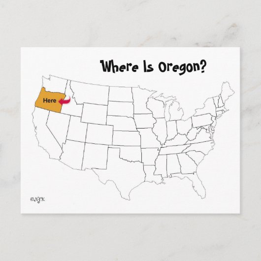Waar is Oregon? Briefkaart (Voorkant)