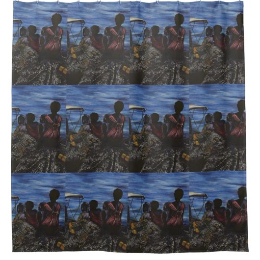 Waar is papa? Harbor Island Douchegordijn (Voorkant)