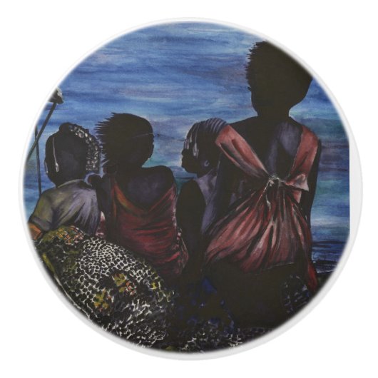 Waar is papa? Harbor Island Keramische Knop (Voorkant)