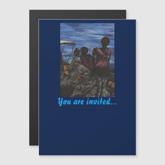 Waar is papa? Harbor Island Magnetische Uitnodiging (Voorkant / Achterkant)