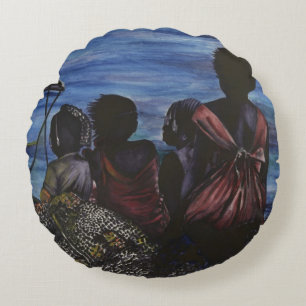 Waar is papa? Harbour Island, Bahamas Rond Kussen