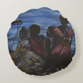 Waar is papa? Harbour Island, Bahamas Rond Kussen (Achterkant)