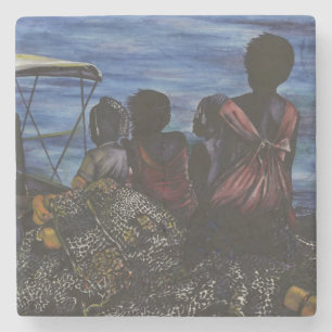 Waar is papa? Harbour Island, Bahamas Stenen Onderzetter