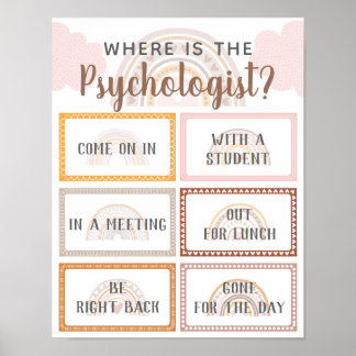 Waar is Psycholoog Kantoor Deurteken Regenboog? Poster