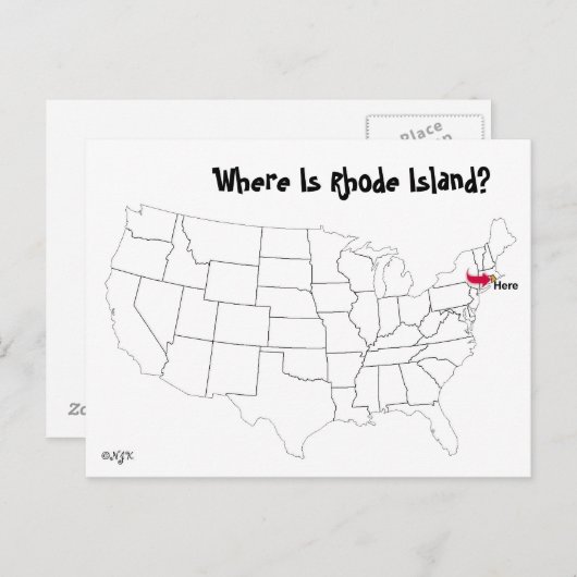 Waar is Rhode Island? Briefkaart (Voorkant / Achterkant)
