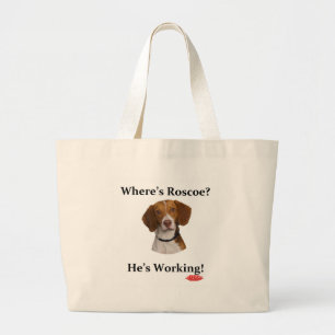 Waar is Roscoe? Grote Tote Bag