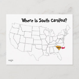 Waar is South Carolina? Briefkaart