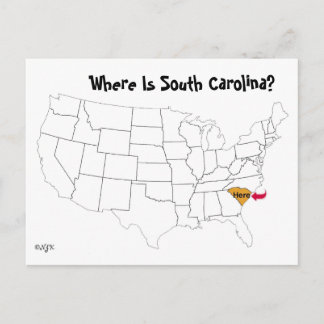 Waar is South Carolina? Briefkaart
