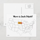 Waar is South Dakota? Briefkaart (Voorkant / Achterkant)