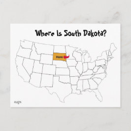 Waar is South Dakota? Briefkaart