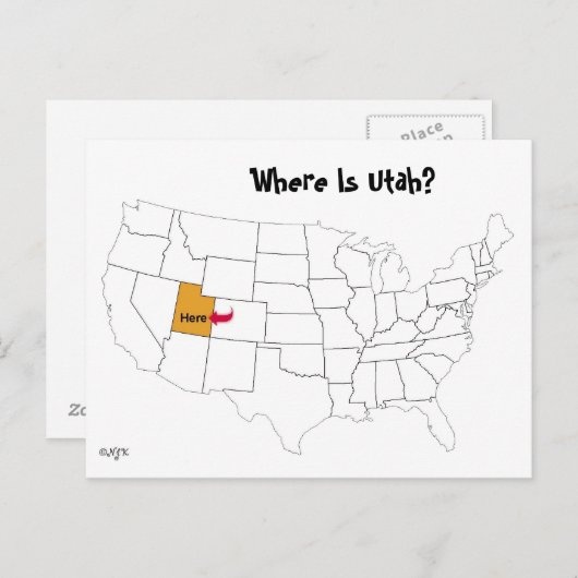 Waar is Utah? Briefkaart (Voorkant / Achterkant)