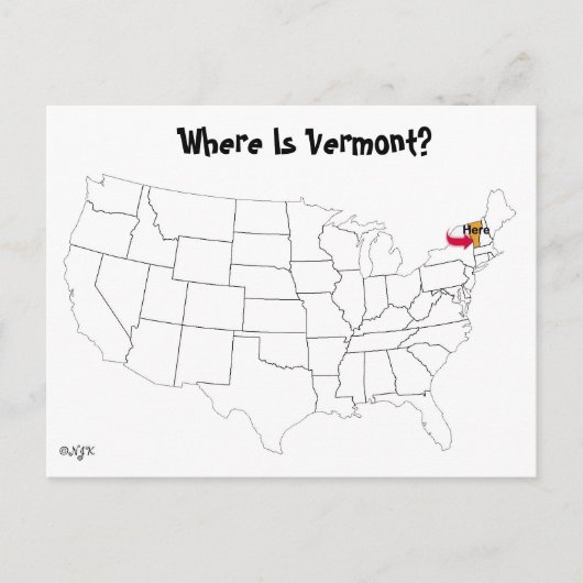 Waar is Vermont? Briefkaart (Voorkant)