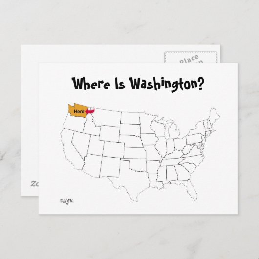 Waar is Washington? Briefkaart (Voorkant / Achterkant)