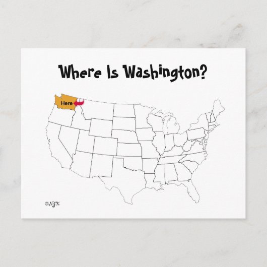 Waar is Washington? Briefkaart (Voorkant)