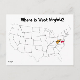 Waar is West Virginia? Briefkaart