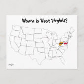 Waar is West Virginia? Briefkaart (Voorkant)