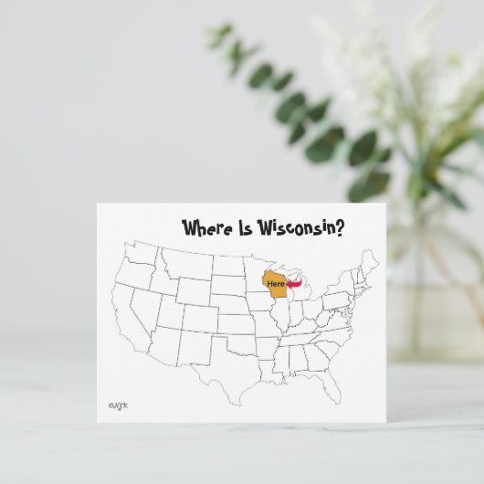 Waar is Wisconsin? Briefkaart (Staand voorkant)