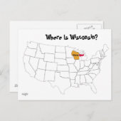 Waar is Wisconsin? Briefkaart (Voorkant / Achterkant)