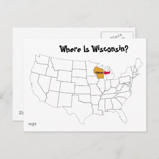 Waar is Wisconsin? Briefkaart (Voorkant / Achterkant)