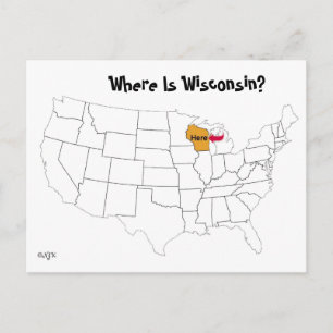 Waar is Wisconsin? Briefkaart