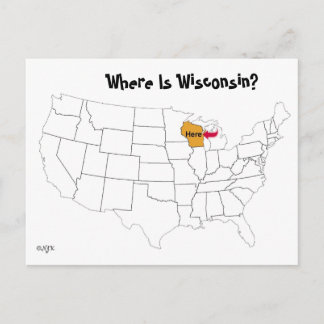 Waar is Wisconsin? Briefkaart