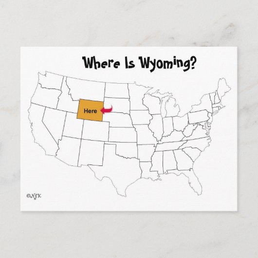 Waar is Wyoming? Briefkaart (Voorkant)