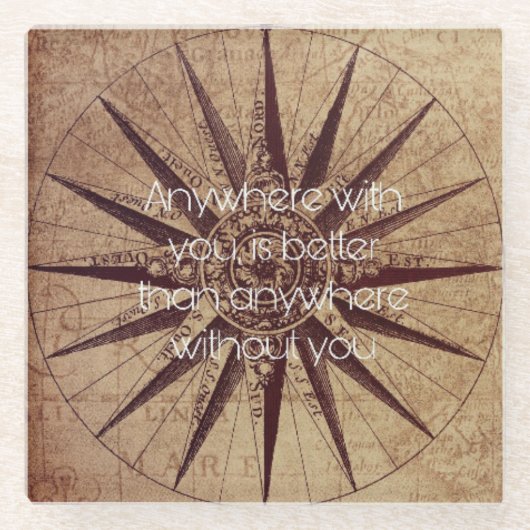 Waar je ook bent, het is beter dan waar dan ook glazen onderzetter (Voorkant)