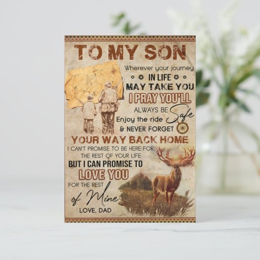 waar je ook bent in je leven - een echte vader die bedankkaart (Staand voorkant)