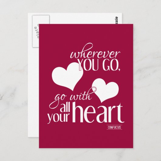 Waar je ook gaat, ga met je hele hart briefkaart (Voorkant / Achterkant)