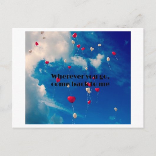 Waar je ook gaat, kom terug naar mij feestdagenkaart (Voorkant)