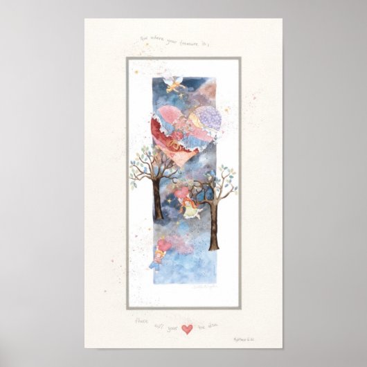 Waar jouw schat is, 9" x 15" zelf gematte print (Voorkant)
