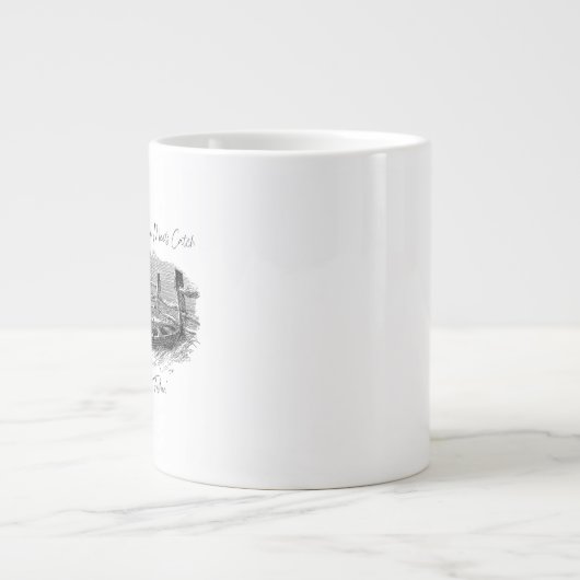 Waar kalmte en vangst samenkomen grote koffiekop (Voorkant)