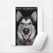 Waar kijk je naar? Alaskan Malamute-muispad. Muismat (Met muis)