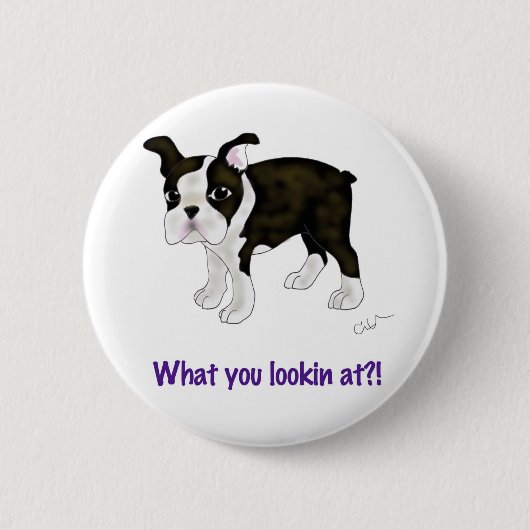 Waar kijk je naar? ronde button 5,7 cm (Voorkant)