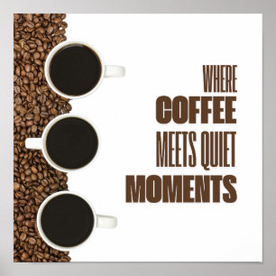 Waar koffie en stille momenten samenkomen – Minima Poster