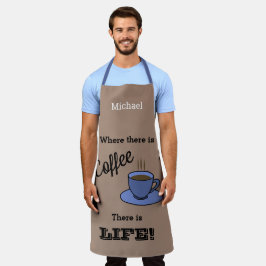 Waar koffie is, is LIFE. Bruin. genoemd Schort