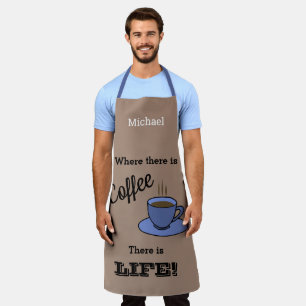 Waar koffie is, is LIFE. Bruin. genoemd Schort