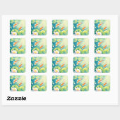 Waar Koi Dromen Zwemmen Vierkante Sticker (Vel)