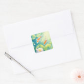 Waar Koi Dromen Zwemmen Vierkante Sticker (Envelop)