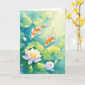 Waar Koi droomt om te zwemmen Kaart (Gele Bloem)