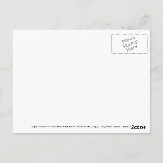 "Waar komen we vandaan?" - Paul Gauguin Briefkaart (Achterkant)