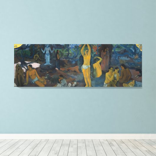 'Waar komen we vandaan?' - Paul Gauguin Canvas Afdruk (Insitu (Houten vloer))