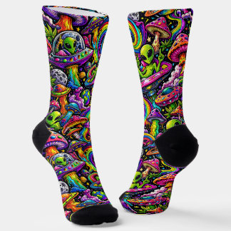 Waar koop je coole sokken 00346 Alien Mushroom Sok