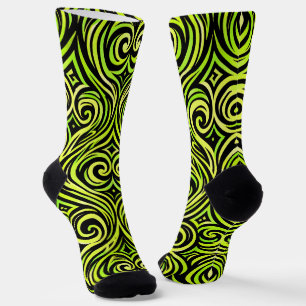 Waar koop je coole sokken 00347 Groene wervelende 
