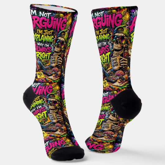 Waar koop je coole sokken 00351 Always Right Socks (Gebogen)