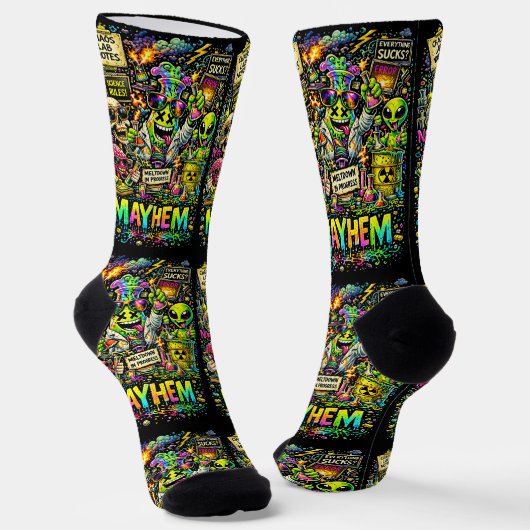 Waar koop je coole sokken 00359 Mayhem Socks (Gebogen)
