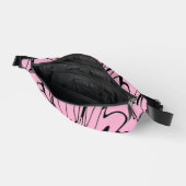 Waar kunst denkt zwart en roze heuptasje (Open)
